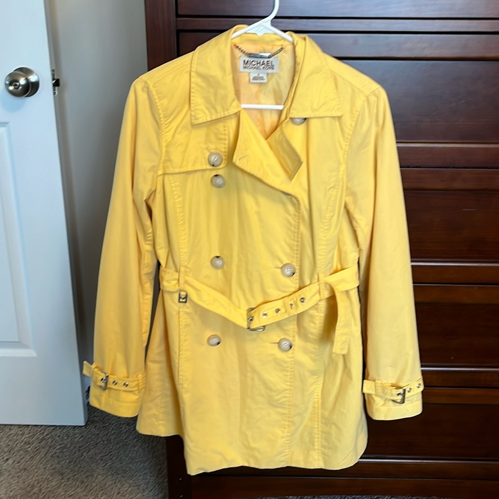 Michael Kors Yellow Belted Trench Coat Jacket Women’s Size Small